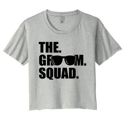 Groom Squad Sunglasses Bachelor Party Women's Crop Top Tee