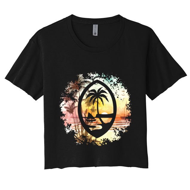 Guam Seal Sunrise Women Crop Top