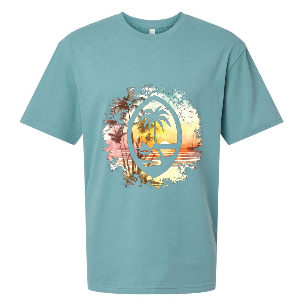 Guam Seal Sunrise Women Sueded Cloud Jersey T-Shirt