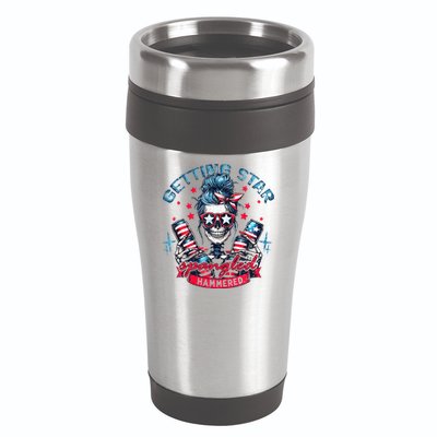 Getting Star Spangled Hammered Skeleton 16oz Travel Tumbler