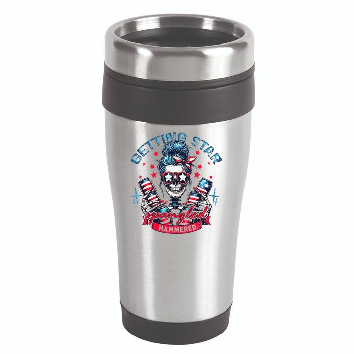 Getting Star Spangled Hammered Skeleton 16oz Travel Tumbler