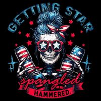 Getting Star Spangled Hammered Skeleton 16oz Travel Tumbler