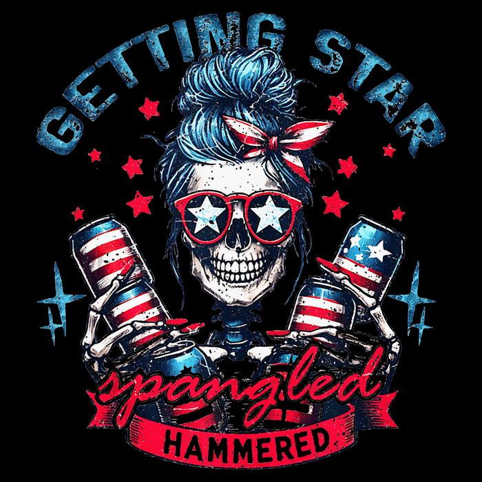 Getting Star Spangled Hammered Skeleton 16oz Travel Tumbler
