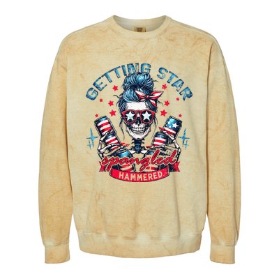 Getting Star Spangled Hammered Skeleton Colorblast Crewneck Sweatshirt