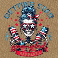 Getting Star Spangled Hammered Skeleton Cotton Canvas Backpack