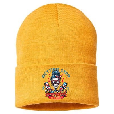 Getting Star Spangled Hammered Skeleton Sustainable Knit Beanie