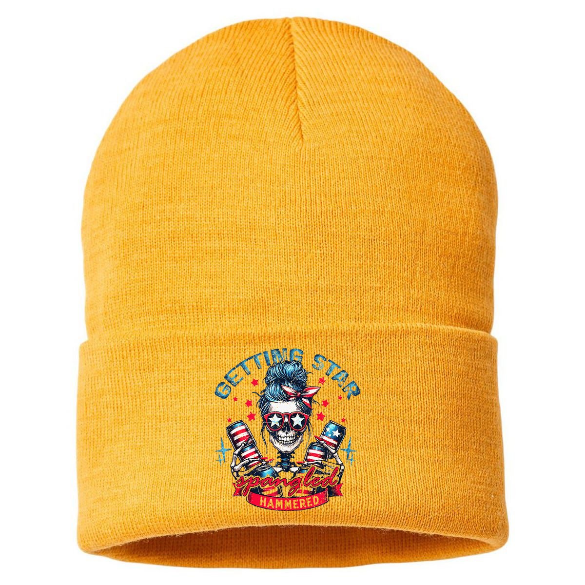 Getting Star Spangled Hammered Skeleton Sustainable Knit Beanie