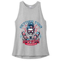 Getting Star Spangled Hammered Skeleton Ladies PosiCharge Tri-Blend Wicking Tank