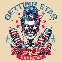 Getting Star Spangled Hammered Skeleton Drawstring Bag