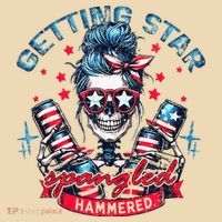 Getting Star Spangled Hammered Skeleton Zip Tote Bag
