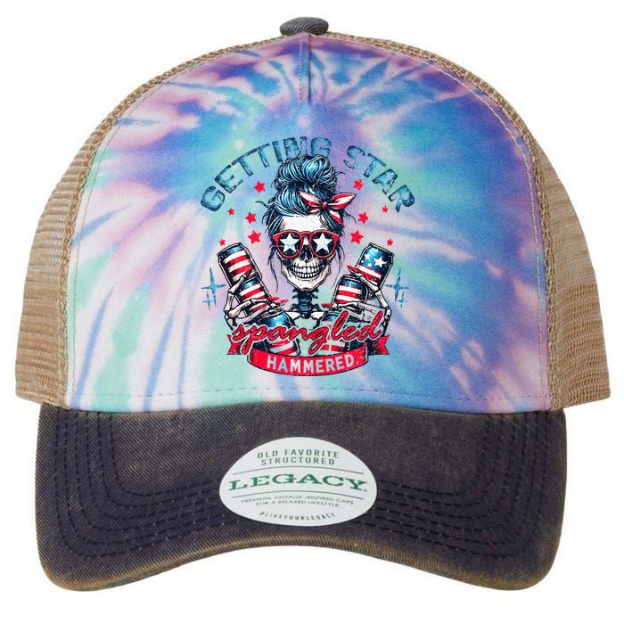 Getting Star Spangled Hammered Skeleton Legacy Tie Dye Trucker Hat