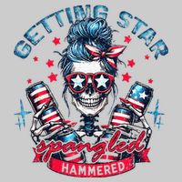 Getting Star Spangled Hammered Skeleton Tie-Dye T-Shirt