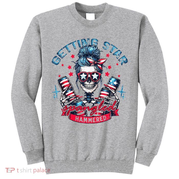 Getting Star Spangled Hammered Skeleton Tall Sweatshirt