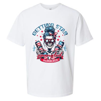 Getting Star Spangled Hammered Skeleton Sueded Cloud Jersey T-Shirt