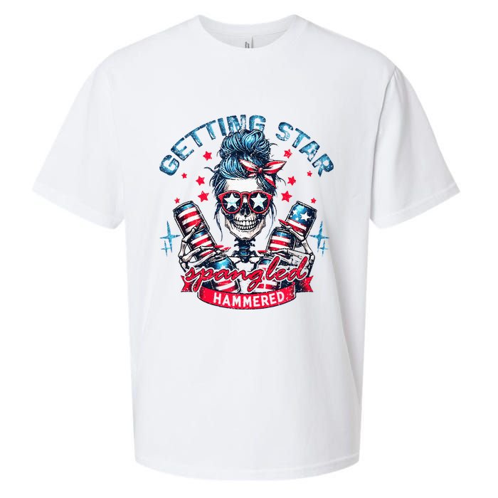 Getting Star Spangled Hammered Skeleton Sueded Cloud Jersey T-Shirt