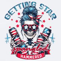 Getting Star Spangled Hammered Skeleton Sueded Cloud Jersey T-Shirt