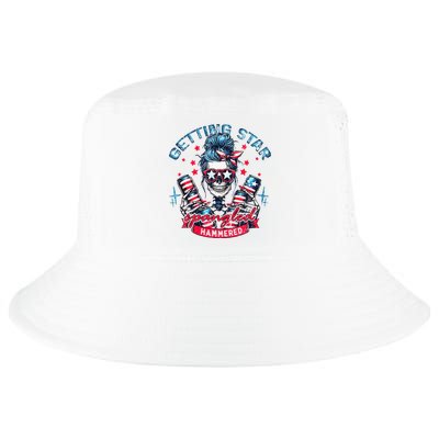 Getting Star Spangled Hammered Skeleton Cool Comfort Performance Bucket Hat