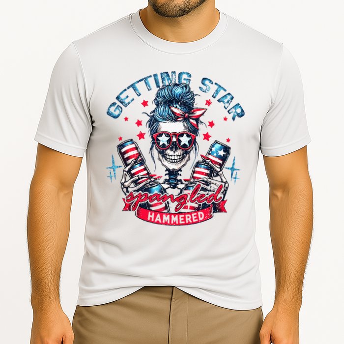 Getting Star Spangled Hammered Skeleton Performance Shirt