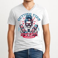 Getting Star Spangled Hammered Skeleton V-Neck T-Shirt