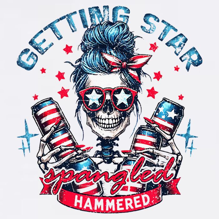 Getting Star Spangled Hammered Skeleton Sustainable Bucket Hat