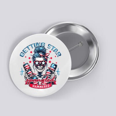 Getting Star Spangled Hammered Skeleton Button