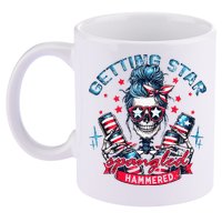 Getting Star Spangled Hammered Skeleton 11oz C Handle Ceramic Mug