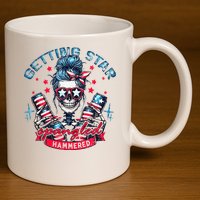 Getting Star Spangled Hammered Skeleton 11oz C Handle Ceramic Mug