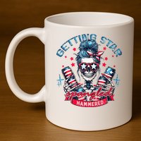 Getting Star Spangled Hammered Skeleton 11oz C Handle Ceramic Mug