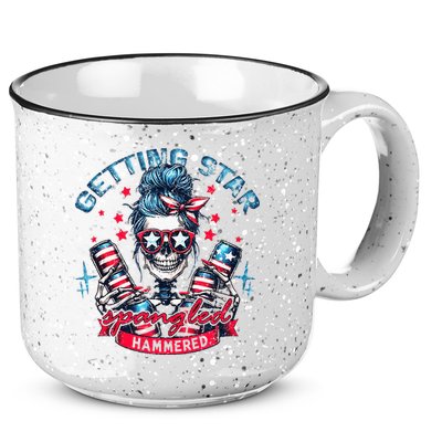 Getting Star Spangled Hammered Skeleton 15oz Campfire Ceramic Mug