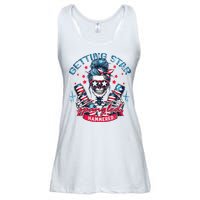 Getting Star Spangled Hammered Skeleton Ladies Essential Flowy Tank