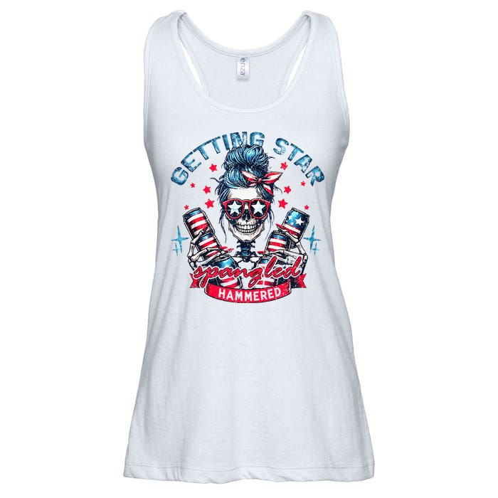 Getting Star Spangled Hammered Skeleton Ladies Essential Flowy Tank