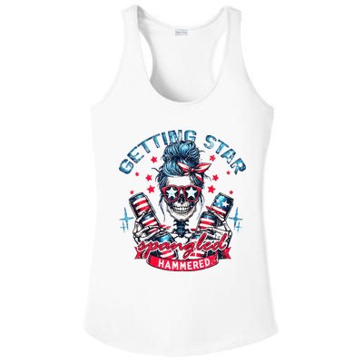 Getting Star Spangled Hammered Skeleton Ladies PosiCharge Competitor Racerback Tank