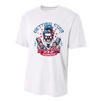 Getting Star Spangled Hammered Skeleton Youth Performance Sprint T-Shirt