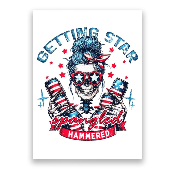 Getting Star Spangled Hammered Skeleton Poster