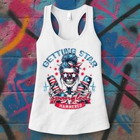 Getting Star Spangled Hammered Skeleton Womens Tank Top