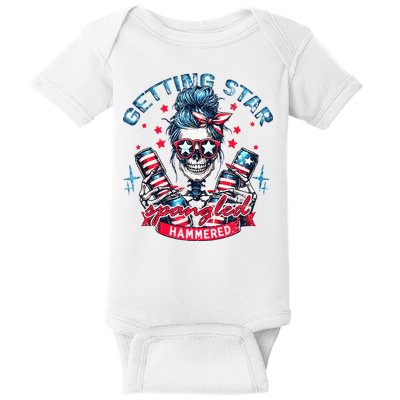 Getting Star Spangled Hammered Skeleton Baby Bodysuit