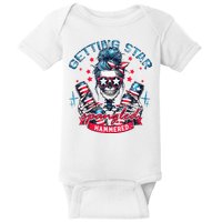 Getting Star Spangled Hammered Skeleton Baby Bodysuit