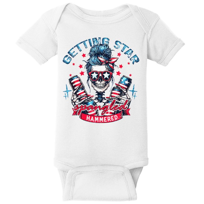 Getting Star Spangled Hammered Skeleton Baby Bodysuit