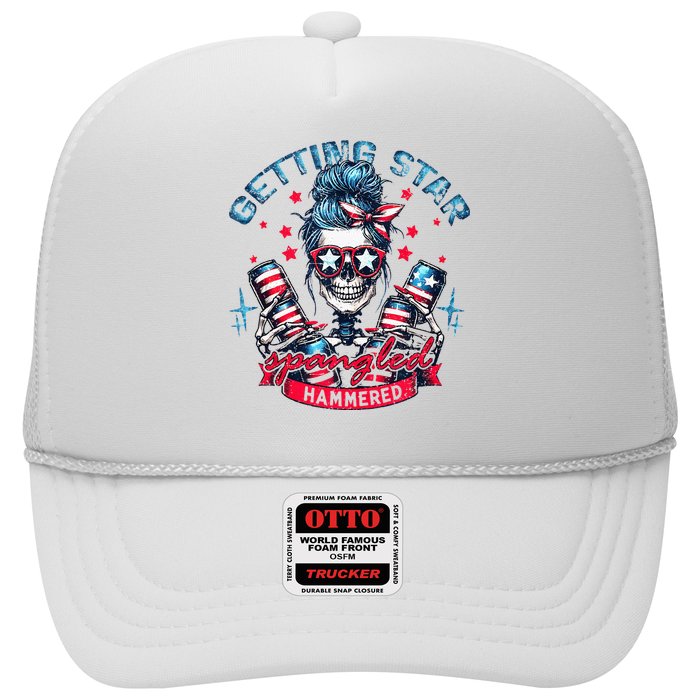 Getting Star Spangled Hammered Skeleton Trucker Hat