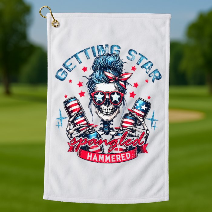 Getting Star Spangled Hammered Skeleton Golf Towel