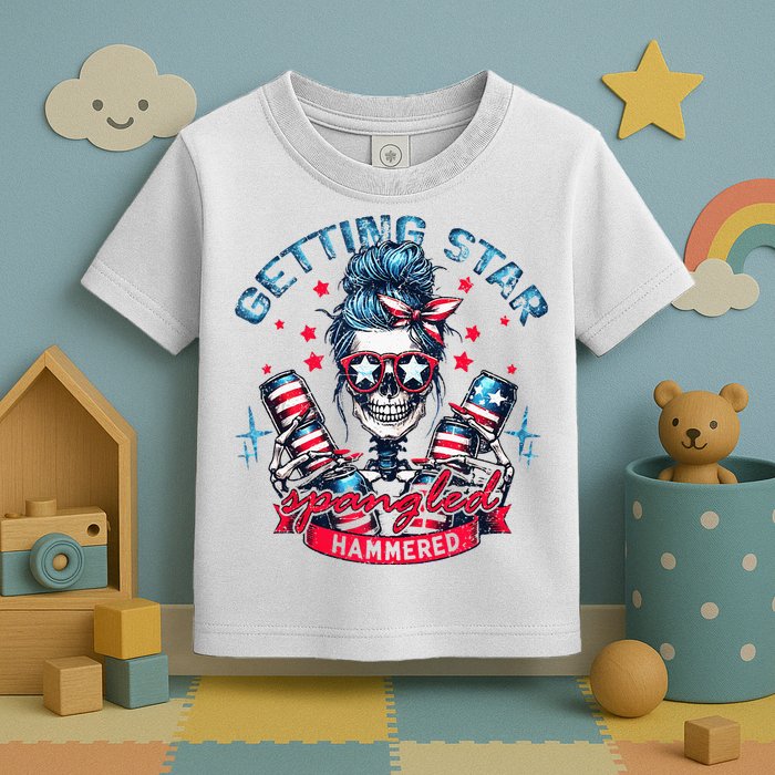Getting Star Spangled Hammered Skeleton Toddler T-Shirt