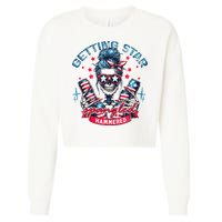 Getting Star Spangled Hammered Skeleton Cropped Pullover Crew