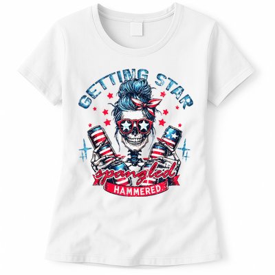 Getting Star Spangled Hammered Skeleton Womens T-Shirt