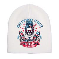 Getting Star Spangled Hammered Skeleton Short Acrylic Beanie
