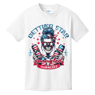 Getting Star Spangled Hammered Skeleton Kids T-Shirt