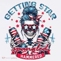 Getting Star Spangled Hammered Skeleton Kids T-Shirt