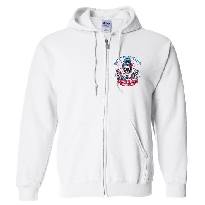 Getting Star Spangled Hammered Skeleton Full Zip Hoodie