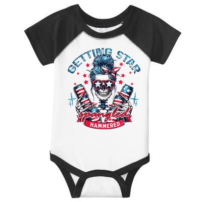 Getting Star Spangled Hammered Skeleton Infant Baby Jersey Bodysuit