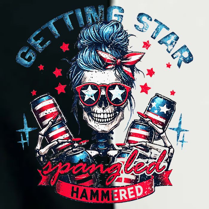 Getting Star Spangled Hammered Skeleton Infant Baby Jersey Bodysuit