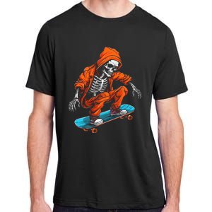 Ghost Skeleton Skater Cap Skateboard Halloween Skull Adult ChromaSoft Performance T-Shirt